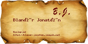 Blanár Jonatán névjegykártya